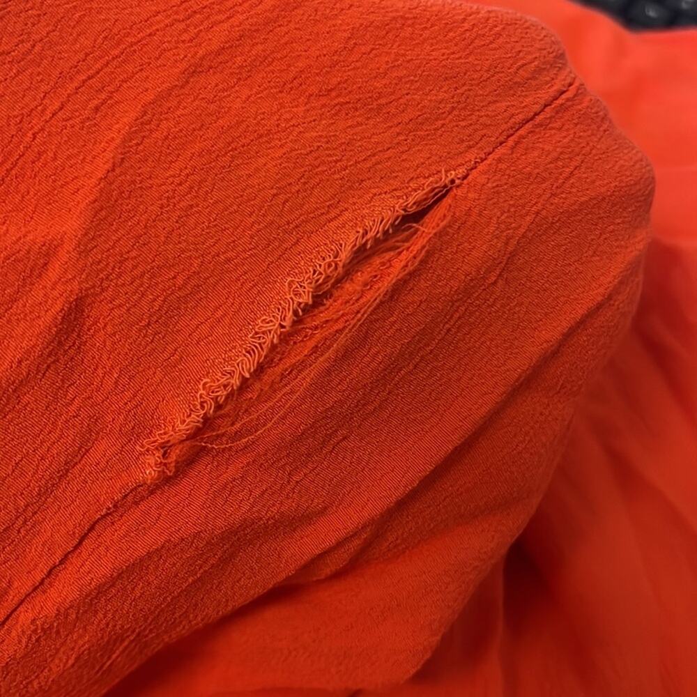 Zara Bloggers Favorite Smocked Tiered Poplin Maxi Dress Summer Red Orange Small - Picture 9 of 9